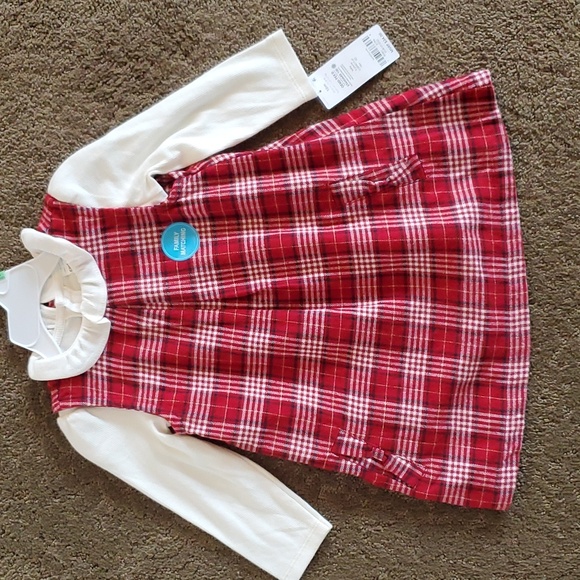Baby Girls Carter's Collared Bodysuit & Red Plaid Dress Set Size 18 Months NWT - Picture 5 of 6